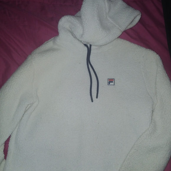 Fila White Sherpa Hoodie - Picture 1 of 2
